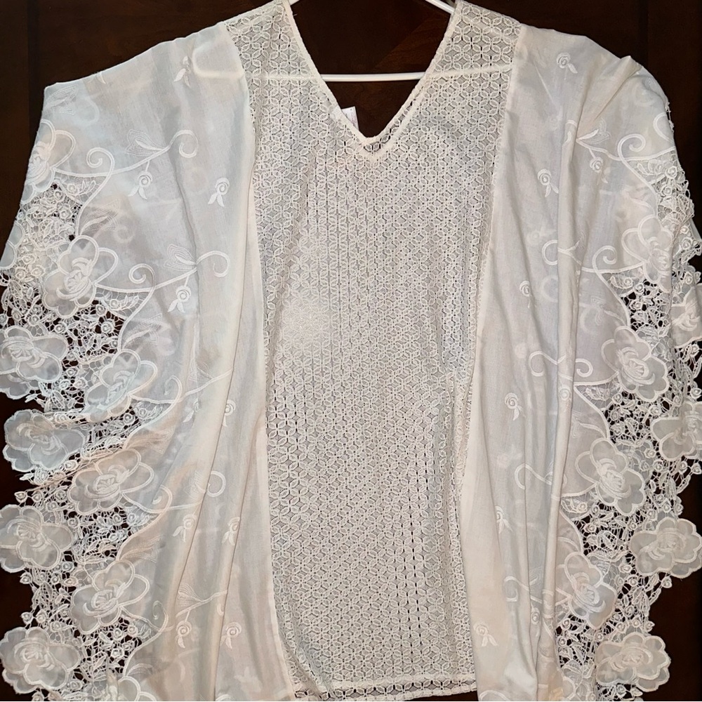 Merona Lace Kimono/Bathing Suit Coverup - L - Picture 2 of 7